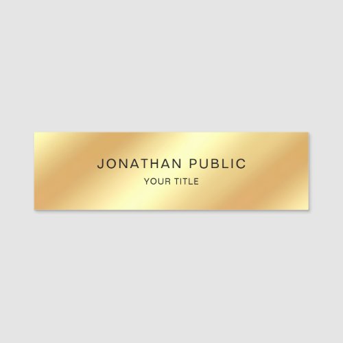 Professional Modern Black Gold Template Elegant Name Tag