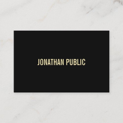 Professional Modern Black Gold Text Elegant Luxury Business Card