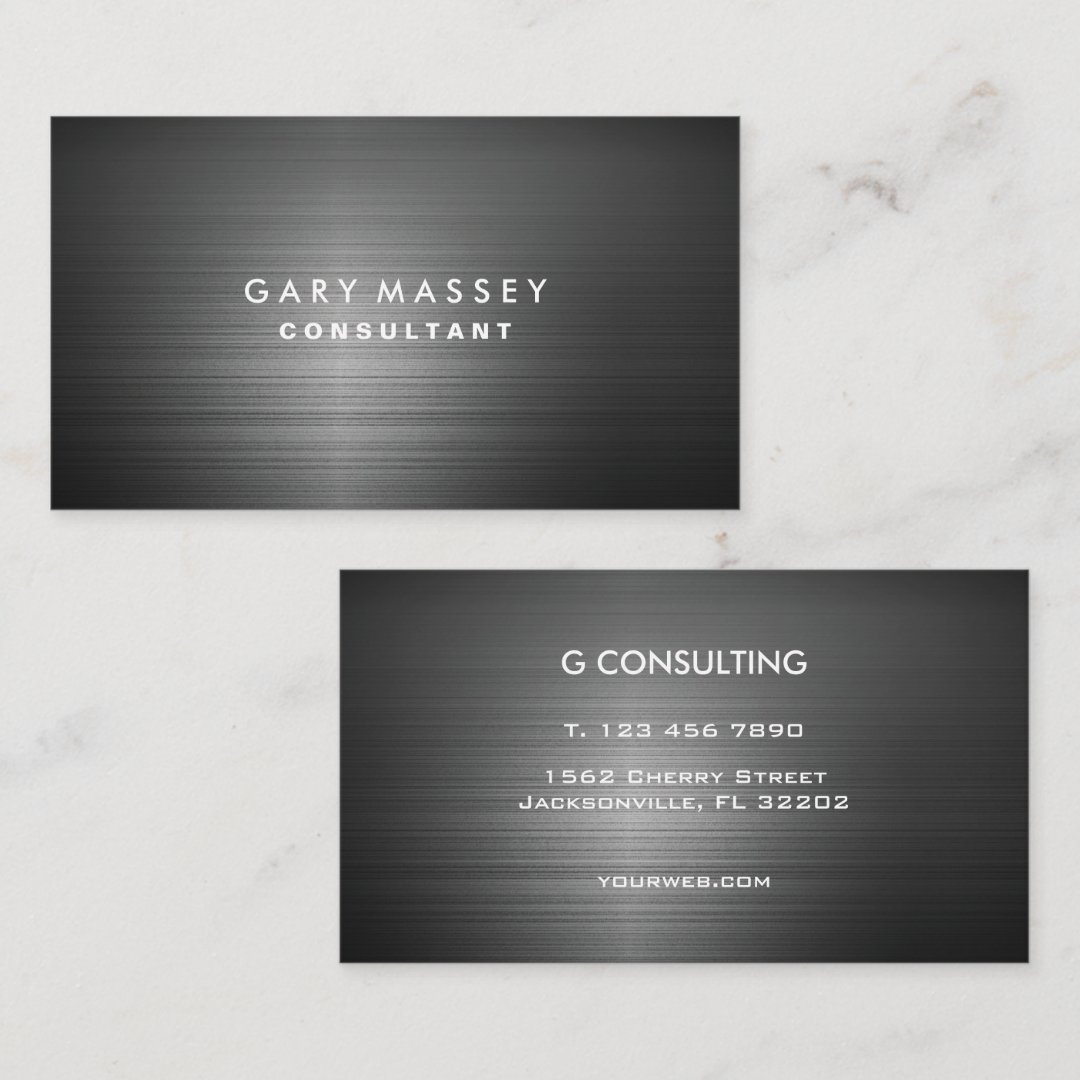 Professional Modern Black Metal Business Card | Zazzle