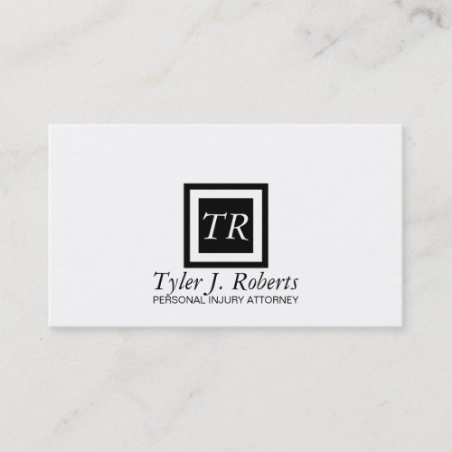 Professional Modern Black  White Attorney Lawyer Business Card