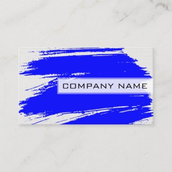 Professional Modern Blue Brush Stroke Business Card by NhanNgo at Zazzle