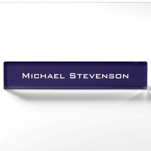Professional Modern Blue Business Desk Nameplate
