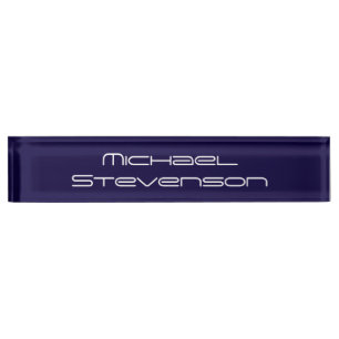 Professional Modern Blue Business Desk Nameplate