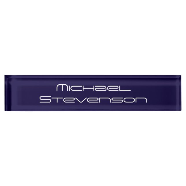Professional Modern Blue Business Desk Nameplate (Front)