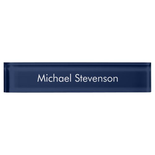 Professional Modern Blue Business Desk Nameplate