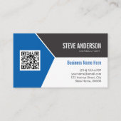 Professional Modern Blue - Corporate QR Code Logo Business Card (Front)