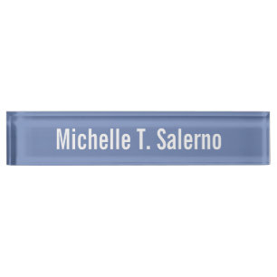 Professional Modern Blue Creative Legible Plain Desk Name Plate