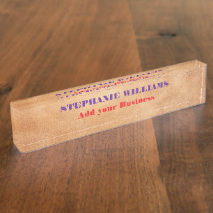 Professional Modern Blue Gold Office Name Title Desk Name Plate