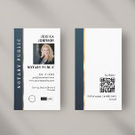 Professional Modern Blue & Gold Photo Notary  Business Card<br><div class="desc">Professional Modern Blue & Gold Photo Notary Business Card is an easy to edit biusiness card that is easy to customize. Simply edit the text and photo and your way to branding yourself in style!</div>