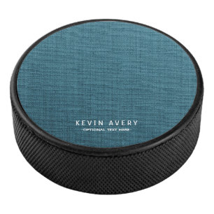 Professional modern Blue Linen Texture Hockey Puck