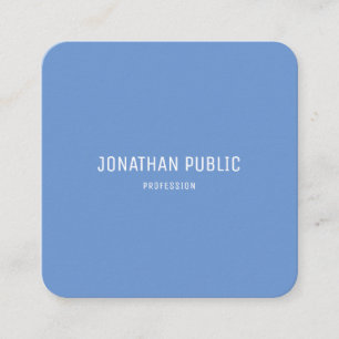 Professional Modern Blue White Elegant Template Square Business Card