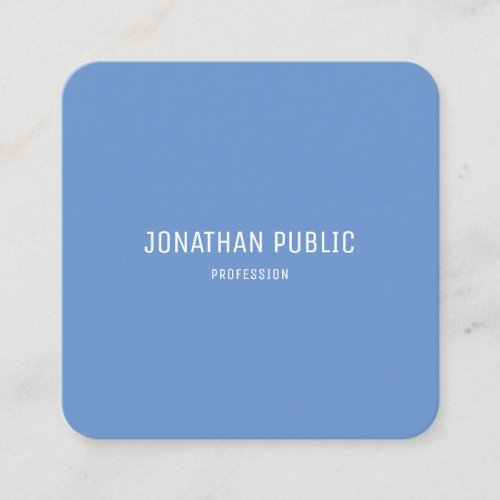 Professional Modern Blue White Elegant Template Square Business Card