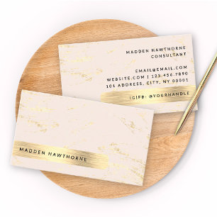 Professional Modern Blush Pink Gold Foil Brushed Business Card