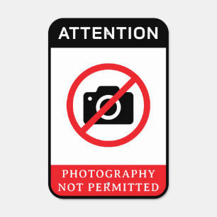 Professional Modern Bold No Photography Allowed Metal Sign