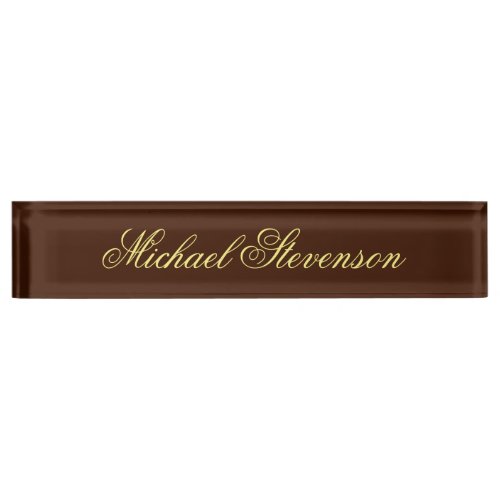 Professional Modern Brown Business Desk Nameplate