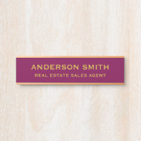 Professional Modern Burgund Gold Office Name Title