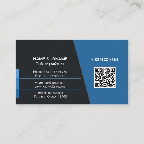 Professional Modern business card with QR code 