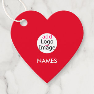 Professional Modern Business Custom Brand Heart Favor Tags