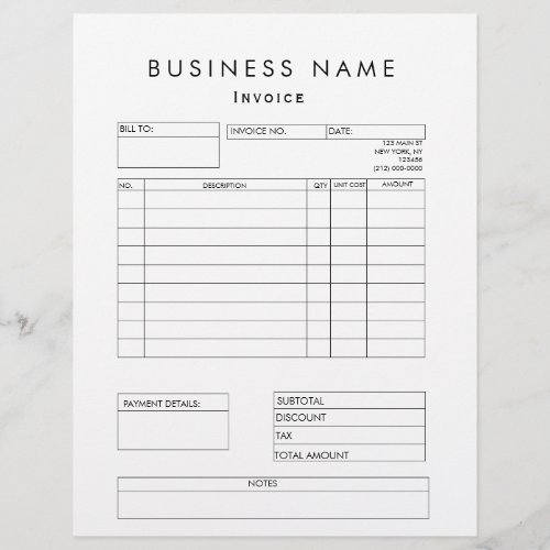Professional Modern Business Invoice Letterhead