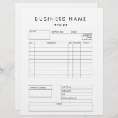 Professional Modern Business Invoice Letterhead (Front/Back)