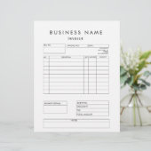 Professional Modern Business Invoice Letterhead (Standing Front)