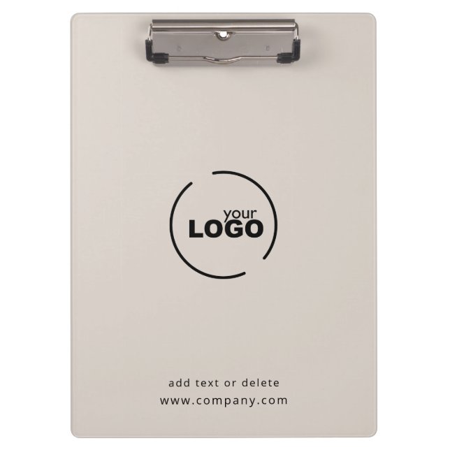 Professional Modern Business Logo Beige Clipboard (Front)
