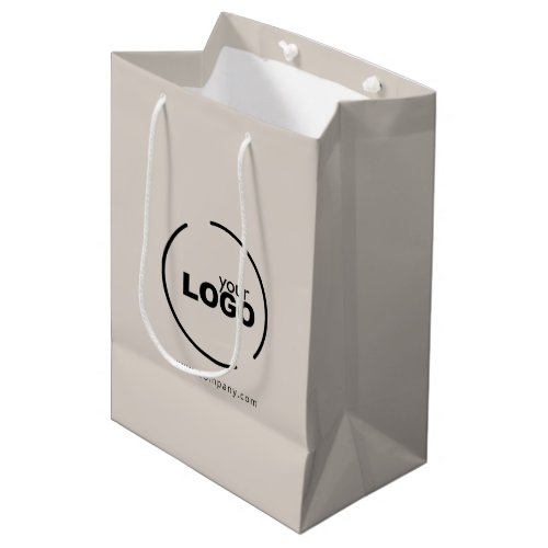 Professional Modern Business Logo Beige Medium Gift Bag