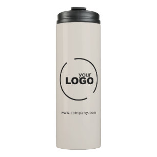 Professional Modern Business Logo Beige Thermal Tumbler