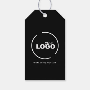 Professional Modern Business Logo Black Gift Tags