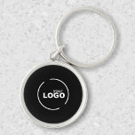 Professional Modern Business Logo Black Keychain<br><div class="desc">A simple business template that is easy to customize by adding your company logo.</div>