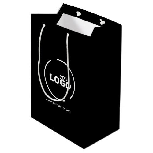 Professional Modern Business Logo Black  Medium Gift Bag