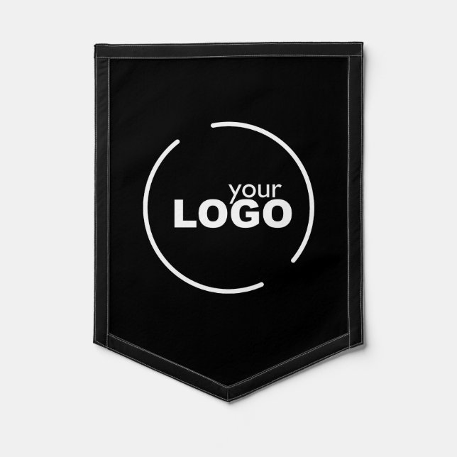 Professional Modern Business Logo Black Pennant (Front)
