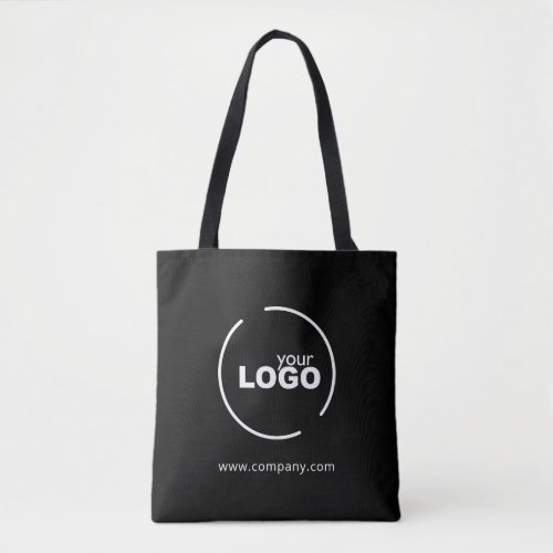 Professional Modern Business Logo Black Tote Bag