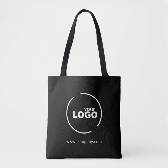 Professional Modern Business Logo Black Tote Bag (Front)