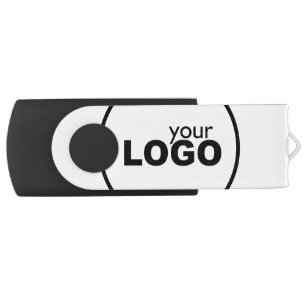 Professional Modern Business Logo Black & White Flash Drive