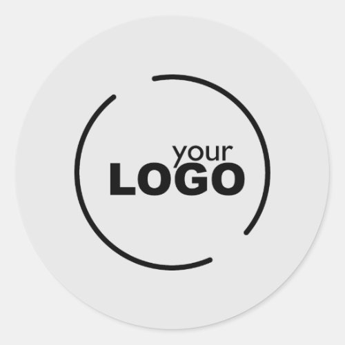 Professional Modern Business Logo Gray Classic Round Sticker