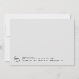 Professional Modern Business Logo Gray Note Card