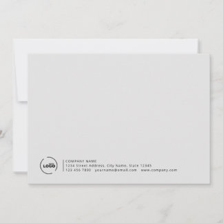 Professional Modern Business Logo Gray Note Card