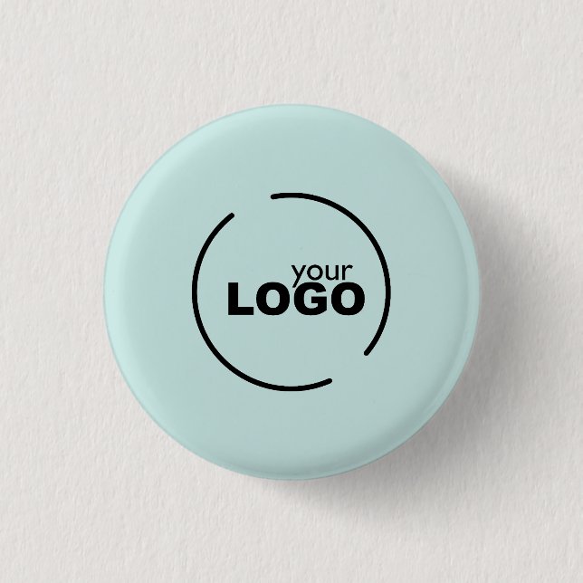 Professional Modern Business Logo Light Turquoise Button (Front)