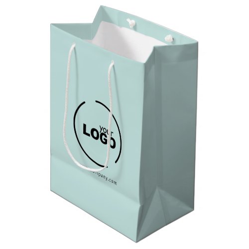Professional Modern Business Logo Light Turquoise Medium Gift Bag
