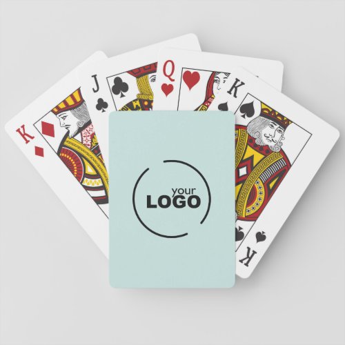 Professional Modern Business Logo Light Turquoise Playing Cards