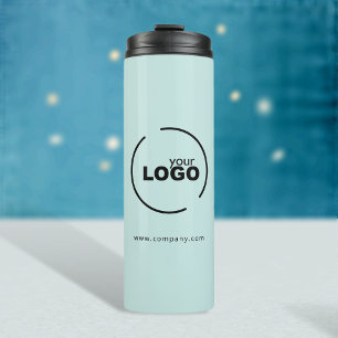 Professional Modern Business Logo Light Turquoise Thermal Tumbler