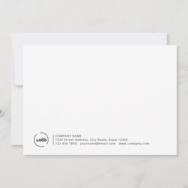 Professional Modern Business Logo Note Card (Front)