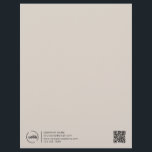 Professional Modern Business Logo QR Code Beige Letterhead<br><div class="desc">A simple business template that is easy to customize by adding your company logo and details.</div>