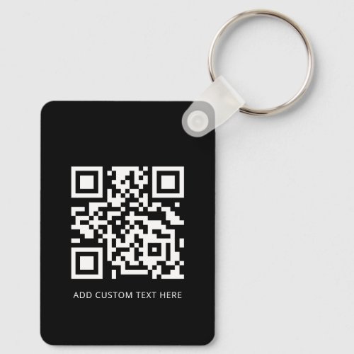 Professional Modern Business Logo QR Code Black Keychain