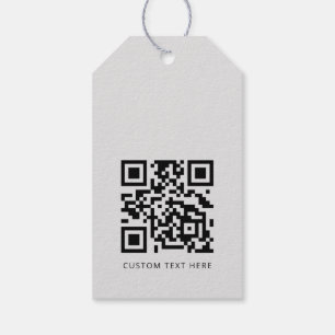 Professional Modern Business Logo QR Code Gray Tag