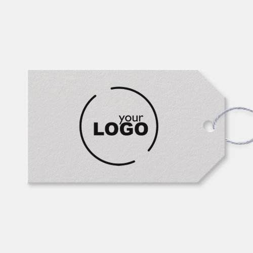 Professional Modern Business Logo QR Code Grey Gift Tags