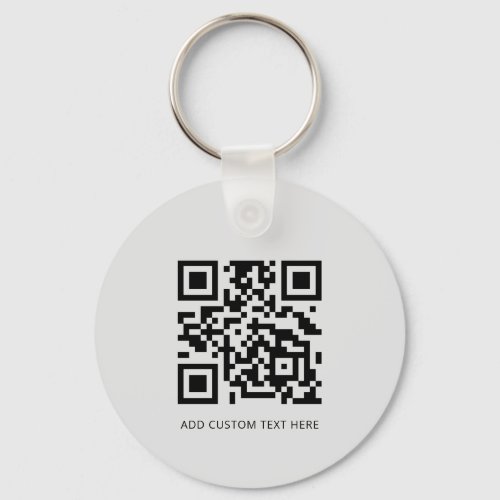 Professional Modern Business Logo QR Code Grey Keychain