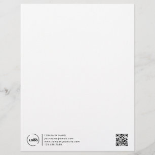 Professional Modern Business Logo QR Code Letterhead