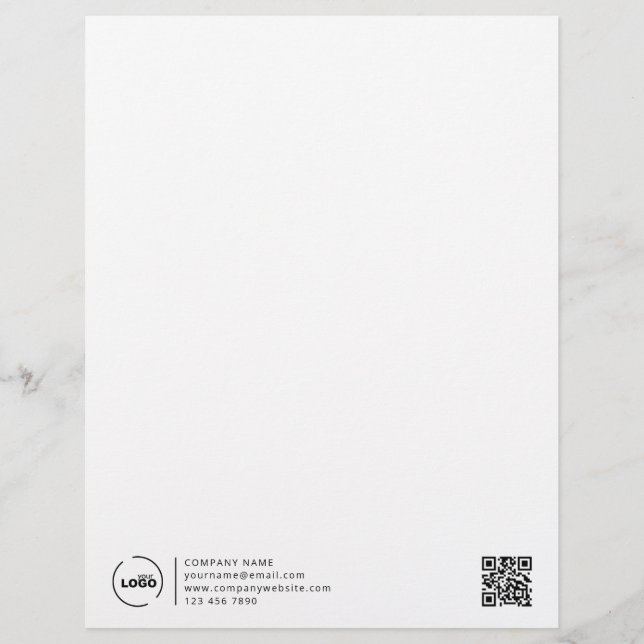 Professional Modern Business Logo QR Code Letterhead (Front)